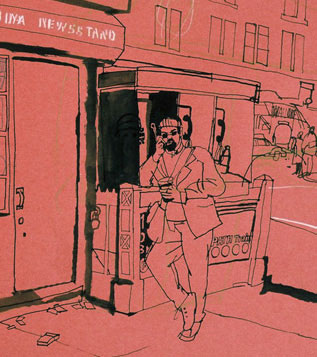 lucinda rogers drawing detail newsstand new york
