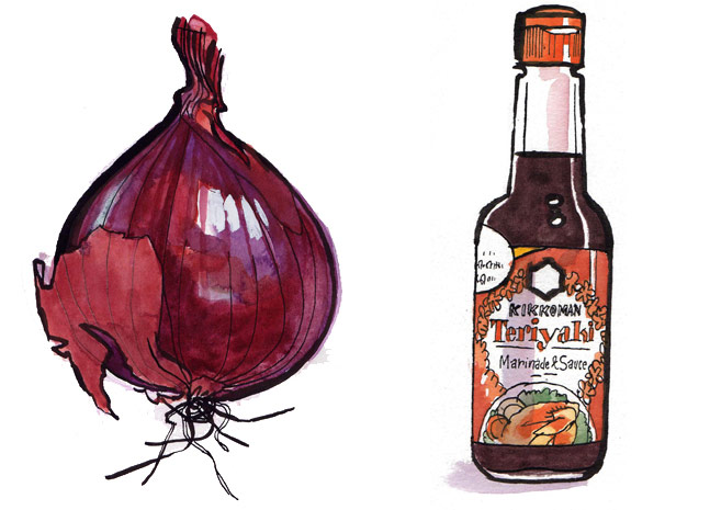 lucinda rogers illustration Sunday telegraph onion terriyaki