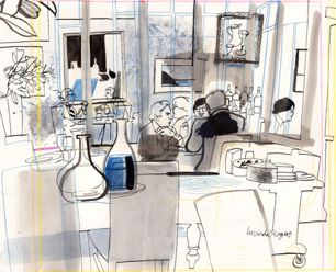 thumbnail lucinda rogers drawing aubergine restaurant london